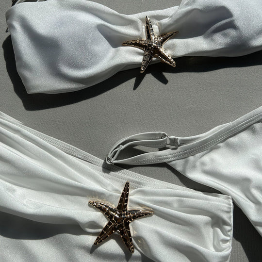 Damen Bikini-Set mit Röckchen und schimmerndem Muschel-Detail EB