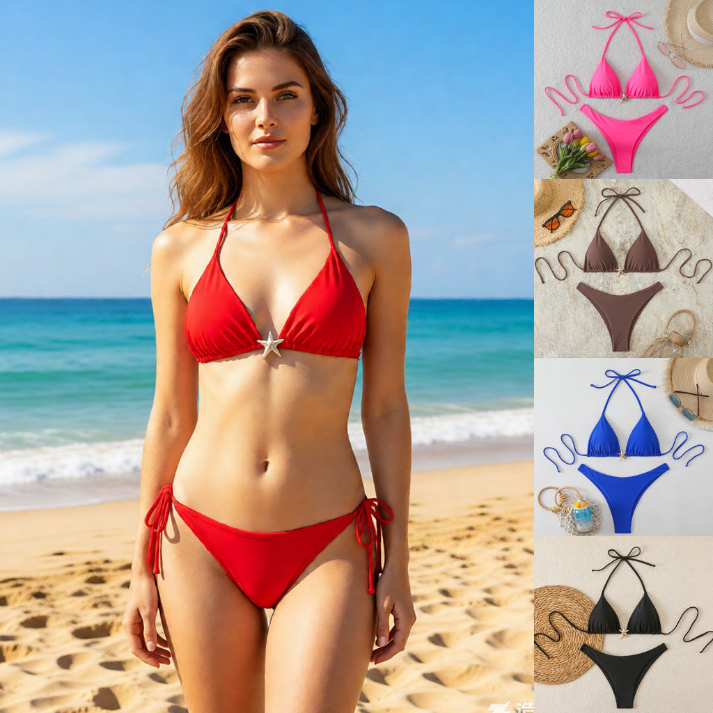 Damen Triangel-Bikini mit modischem Stern-Detail EB