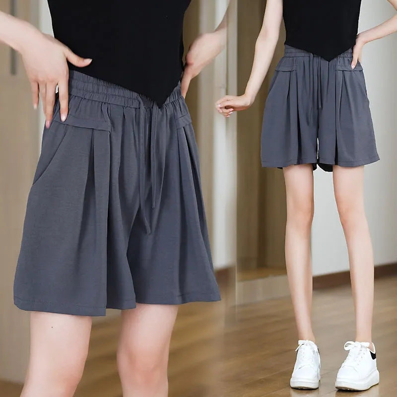 Damen kurze Freizeithose mit elastischem Taillenbund und praktischen Seitentaschen EB