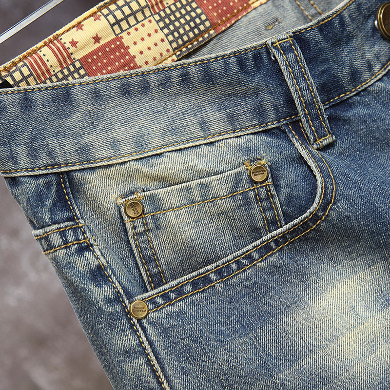 Herren Destroyed Denim-Shorts mit stylischen Rissen und Vintage-Details EB