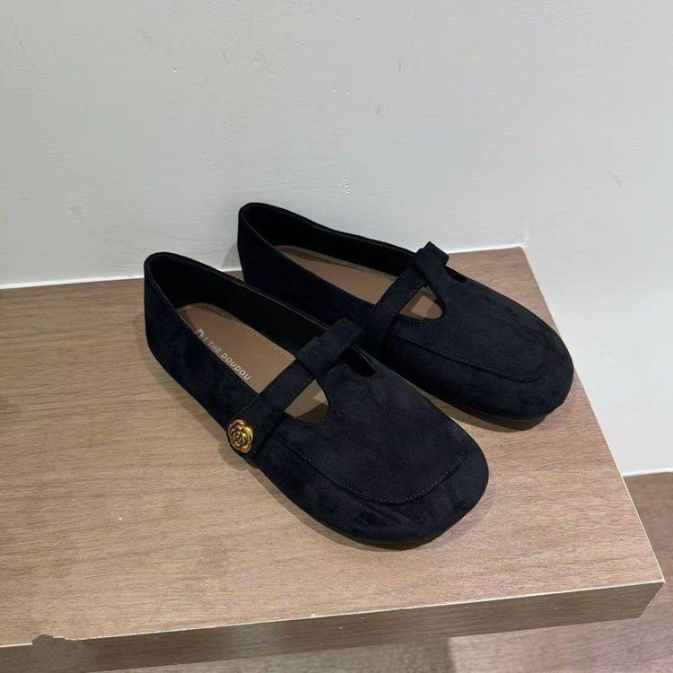 Damen Ballerinas mit modischem Riemchen und eleganter Schnallenverzierung EB