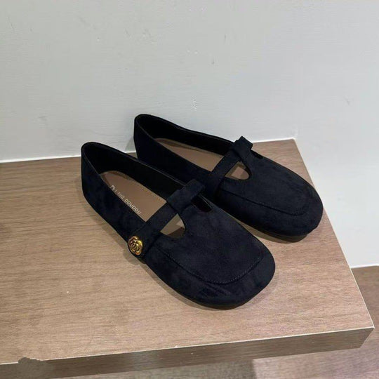 Damen Ballerinas mit modischem Riemchen und eleganter Schnallenverzierung EB