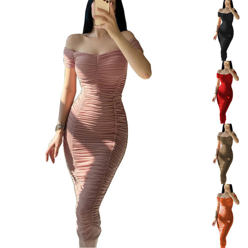 Damen Wickelkleid mit romantischem Rüschendesign und figurbetonendem Schnitt EB