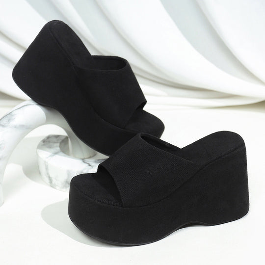 Damen Wedge-Sandalen mit modischem Plateau und geschlossenen Riemen EB
