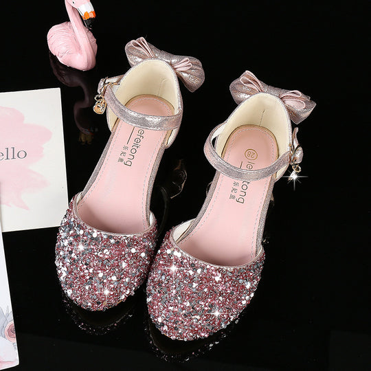 Mädchen Elegante Ballerina Sandalen mit Glitzerverzierung EB