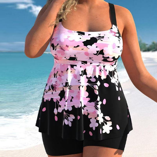Damen Bade-Set mit floralem Oberteil und Shorts EB