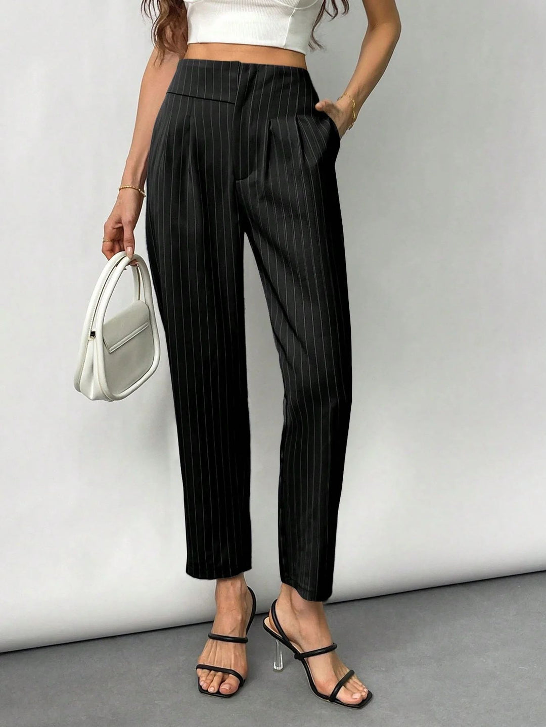 Damen Elegante und modische Anzughose mit Streifen EB