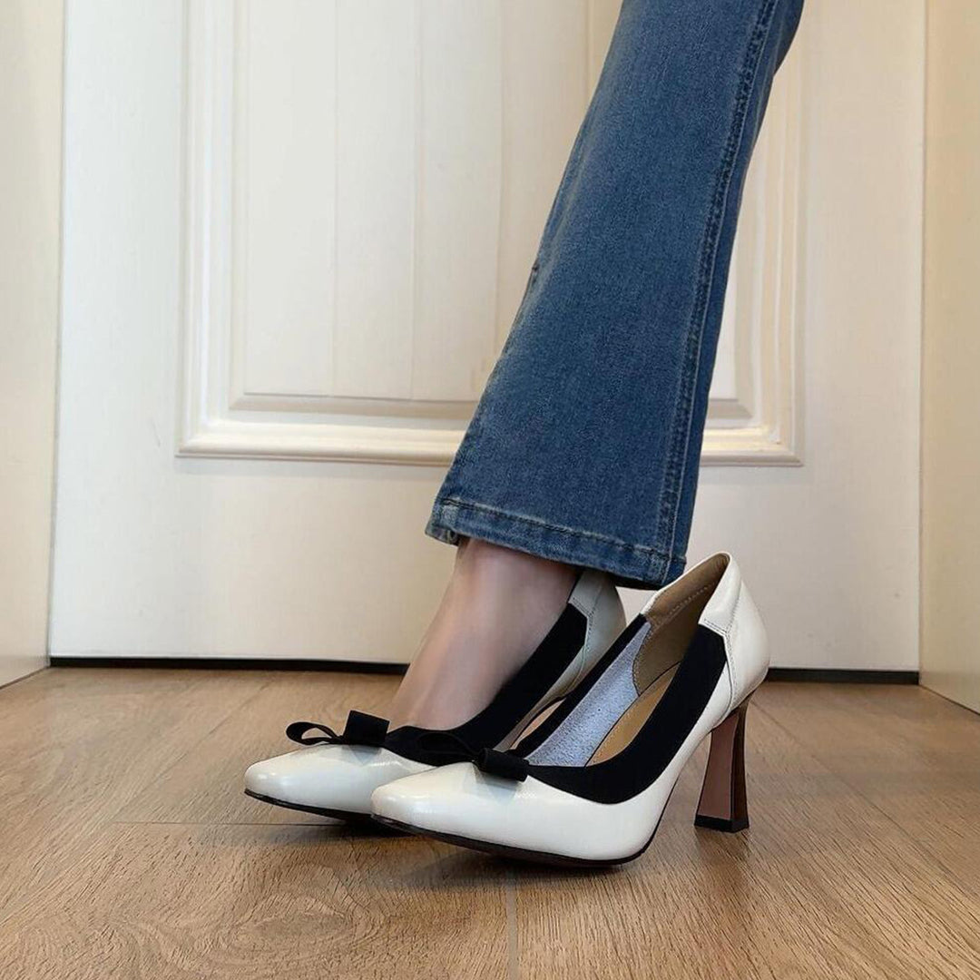 Damen elegante Pumps mit femininem Schleifendetail EB