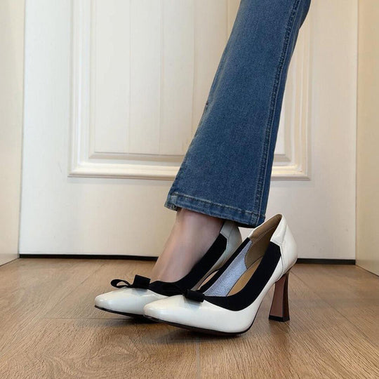 Damen elegante Pumps mit femininem Schleifendetail EB