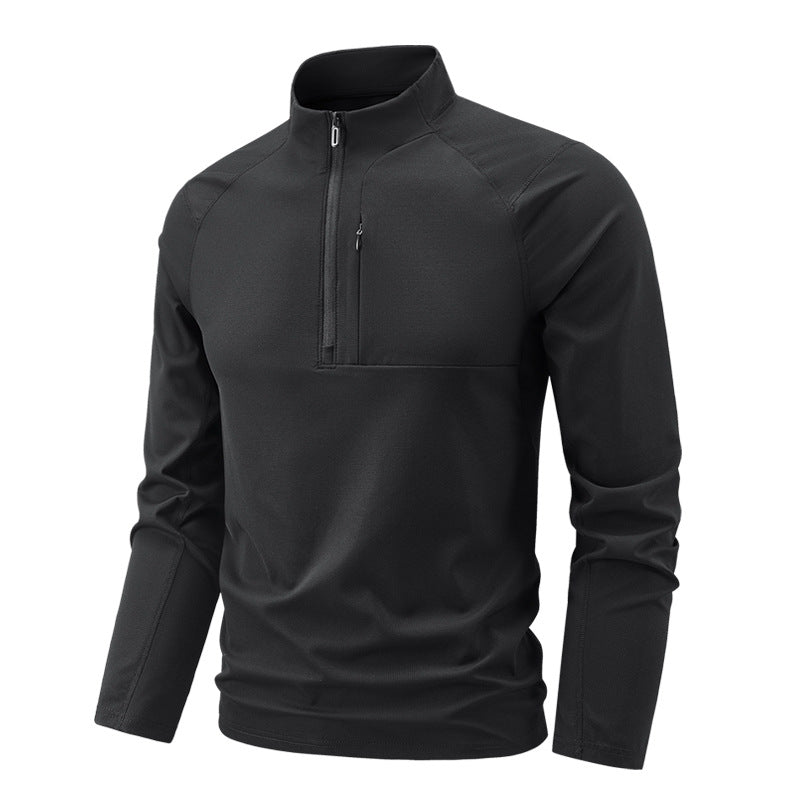 Herren technischer Thermo-Halbzip-Pullover mit Stehkragen und Brustreißverschlusstasche EB