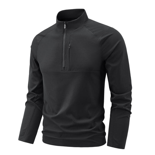 Herren technischer Thermo-Halbzip-Pullover mit Stehkragen und Brustreißverschlusstasche EB