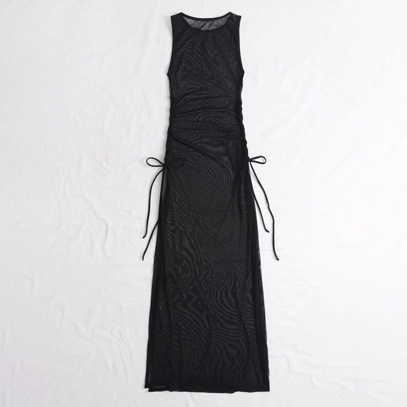 Damen Maxi-Kleid mit seitlichen Schnürdetails EB