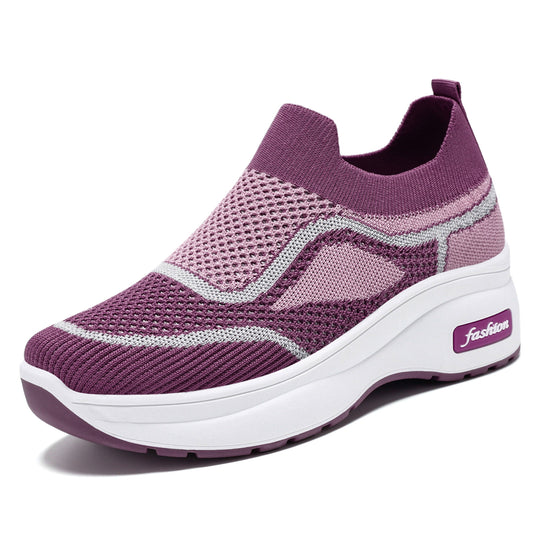 Damen nan ultraleichter Strick-Slip-On mit ergonomischer Keilsohle und herausnehmbarem Komforteinlagenfach EB