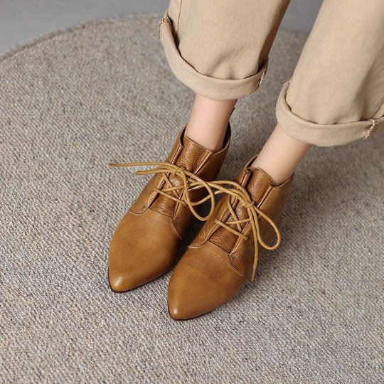 Damen modische Schnür-Stiefeletten EB