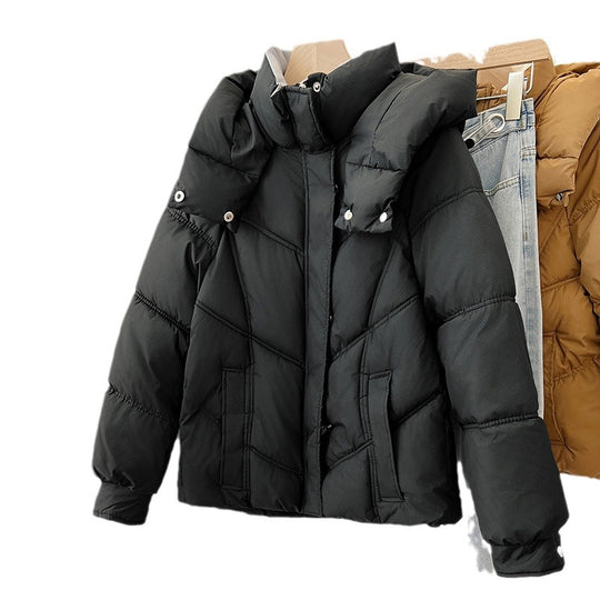 Damen modische pufferjacke mit hohem Kragen und praktischen Taschen EB