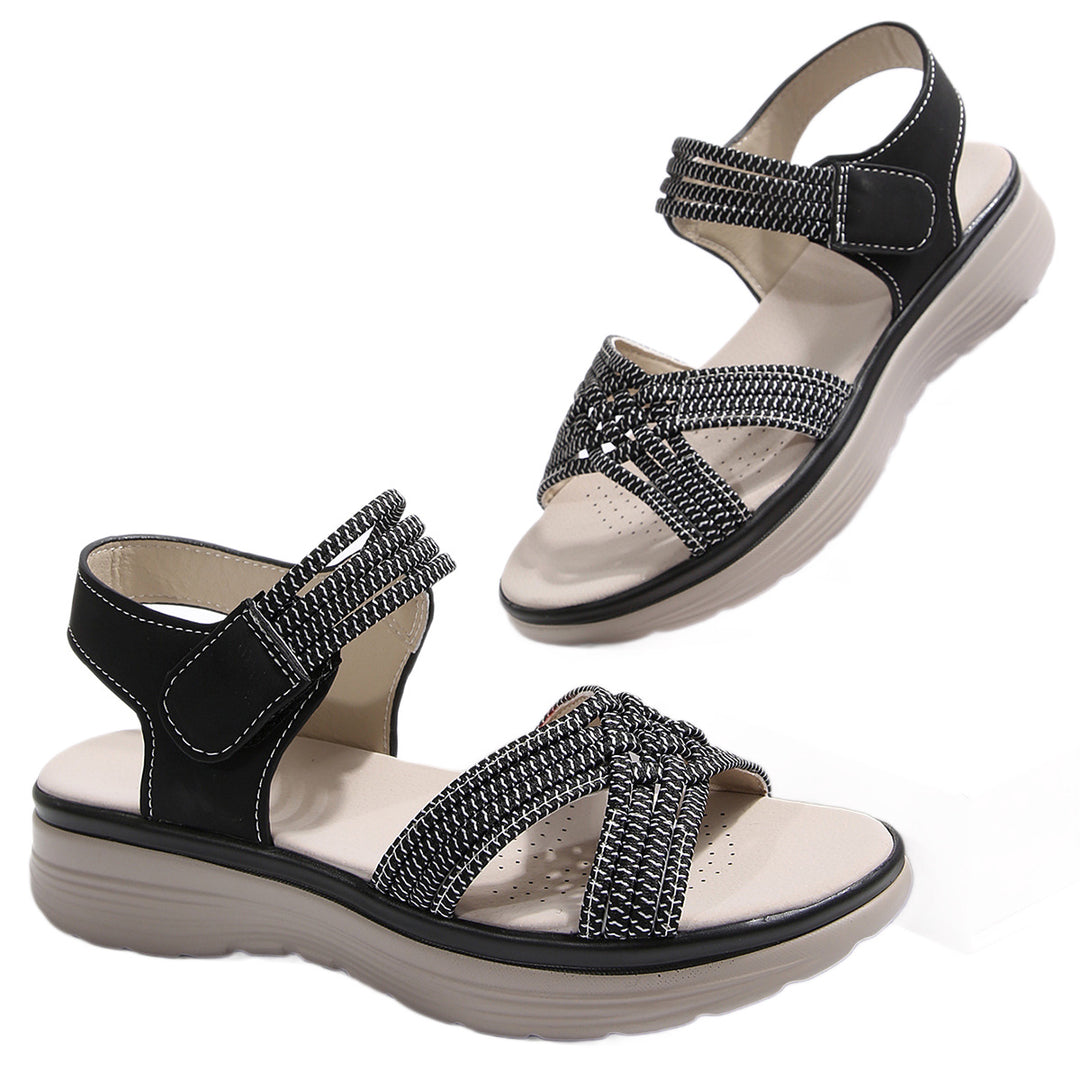 Damen Komfortable Sandalen mit verstellbaren Riemen und anatomischem Fußbett EB