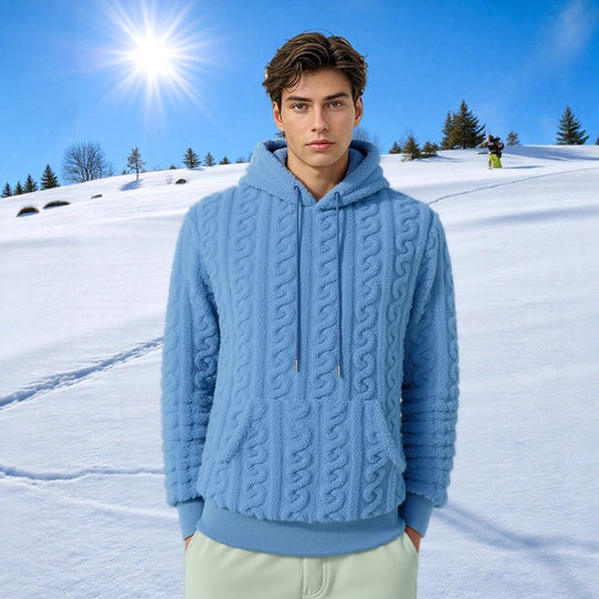 Damen Warmes Kapuzenpullover mit strukturiertem Wabenmuster EB