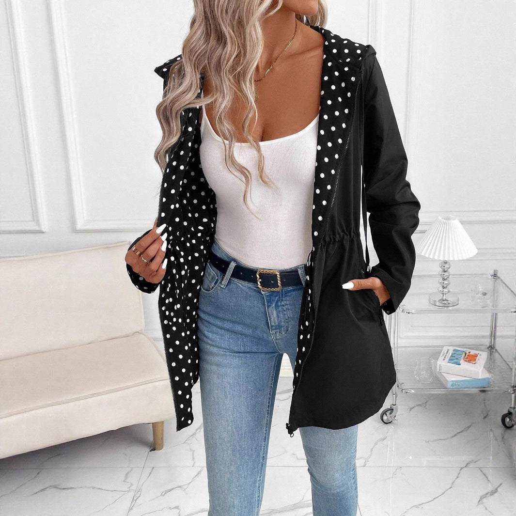 Damen Leichtgewichtige Kapuzenjacke mit tierischem Muster EB