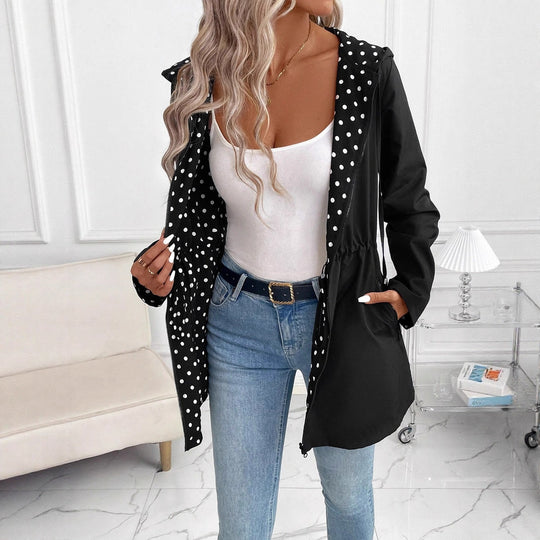 Damen Leichtgewichtige Kapuzenjacke mit tierischem Muster EB