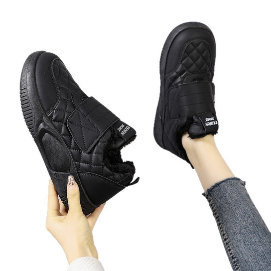 Damen Bequeme Sneakers mit warmer Innenausstattung und praktischem Klettverschluss EB