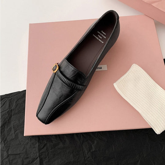 Damen Elegante Ballerina-Pumps mit einzigartiger Schnallenverzierung EB