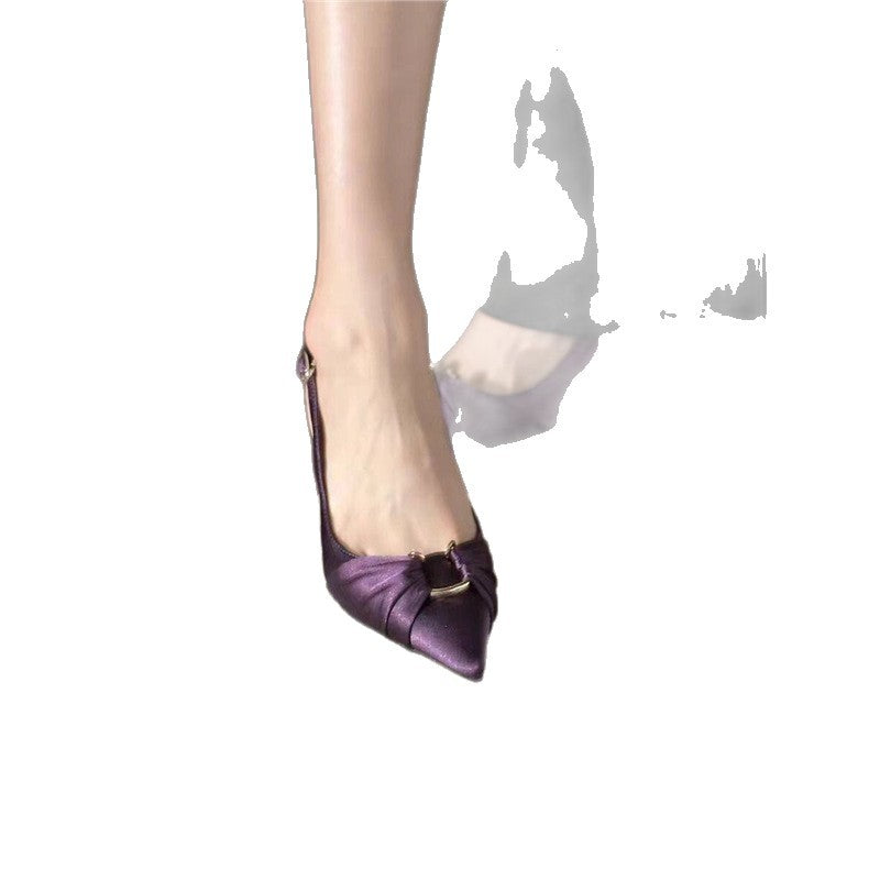 Damen Slingback High Heel Schuhe mit dekorativem Knotendesign EB