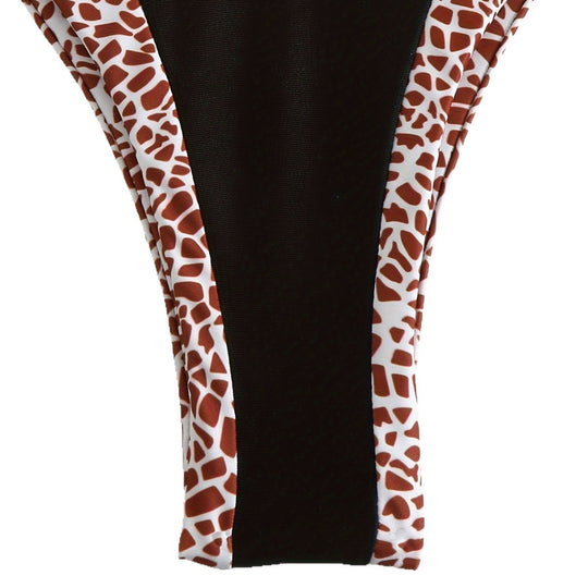 Damen Triangel-Bikini mit stilvollem Giraffenmuster EB