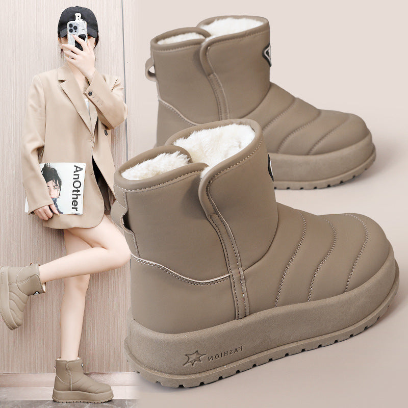 Damen warme Winterstiefel mit kuscheligem Innenfutter und robustem Profil EB