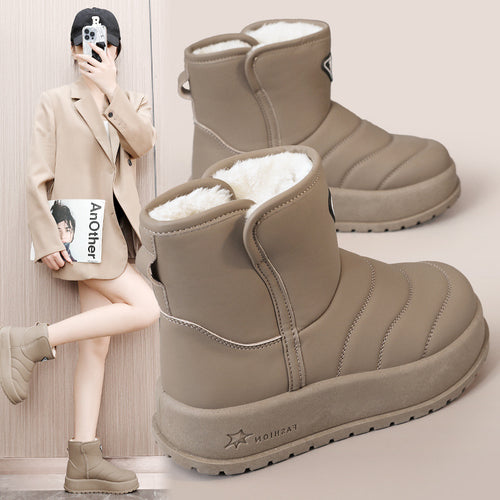 Damen warme Winterstiefel mit kuscheligem Innenfutter und robustem Profil EB