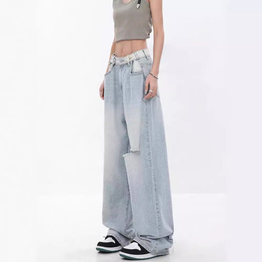 Damen Baggy-Jeans mit hohen Taille und lässiger Passform EB