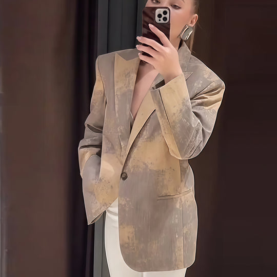 Damen Modischer Oversized-Blazer mit strukturiertem Design EB