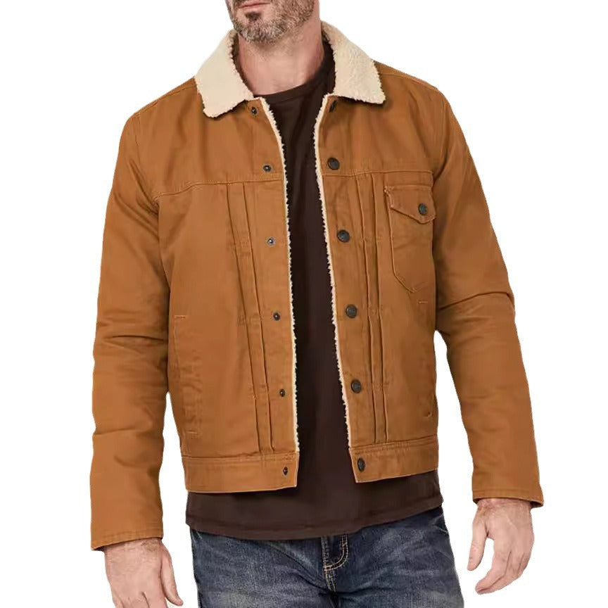 Herren warme und stilvolle Jacke mit Sherpa-Futter EB