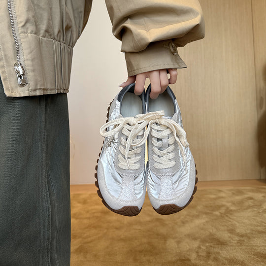 Damen Sportliche Sneakers im Retro-Design mit atmungsaktiven Materialien und langlebiger Gummisohle EB