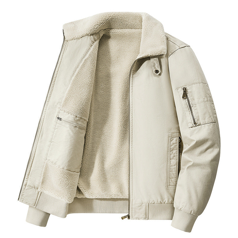 Men's  thermal sherpa-lined utility bomber jacket with inner zip stash pocket EB