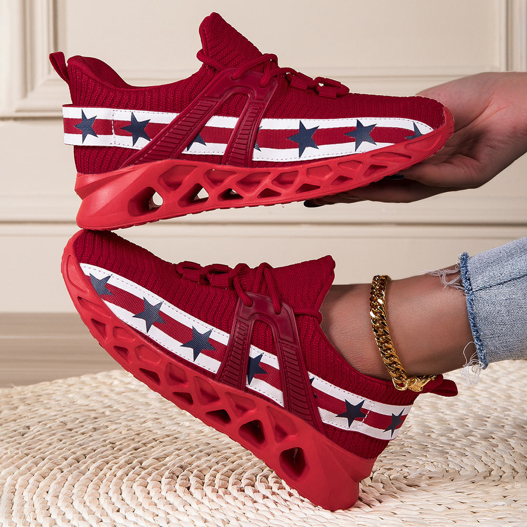 Damen Sportliche Sneakers mit elastischem Strickoberteil und rutschfester Sohle EB