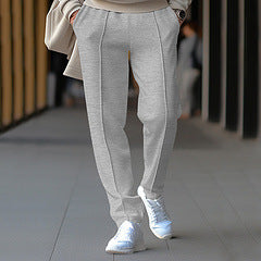 Unisex nan tapered Freizeit-Hose mit Bügelfalte, elastischem Tunnelzugbund und geradem Bein EB