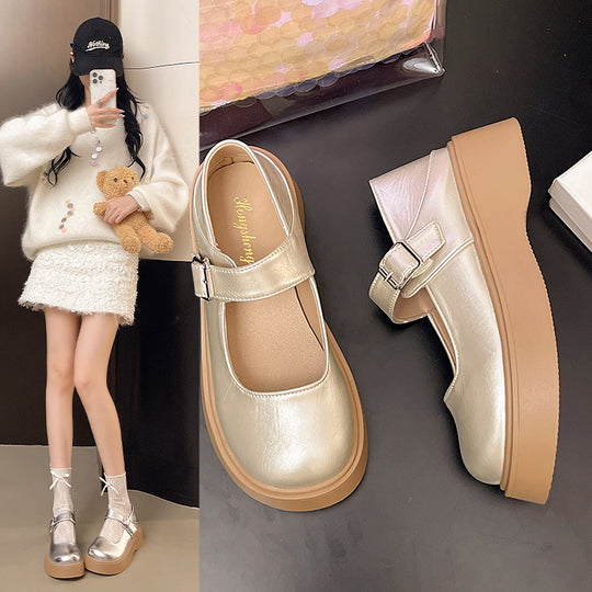 Damen elegante Mary Jane Schuhe mit funkelndem Design EB