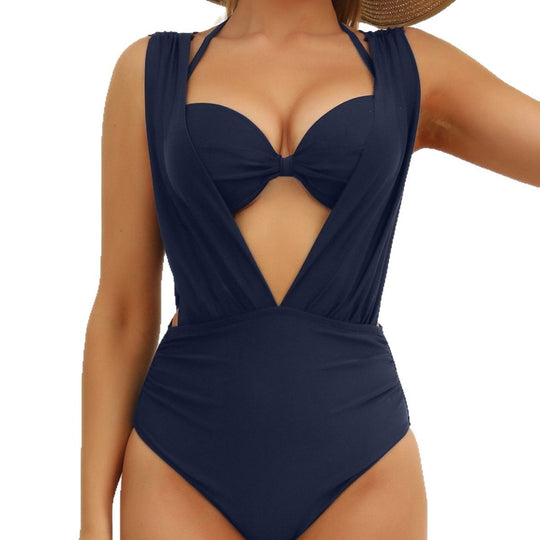 Damen Eleganter Einteiler Badeanzug mit raffiniertem Cut-Out EB