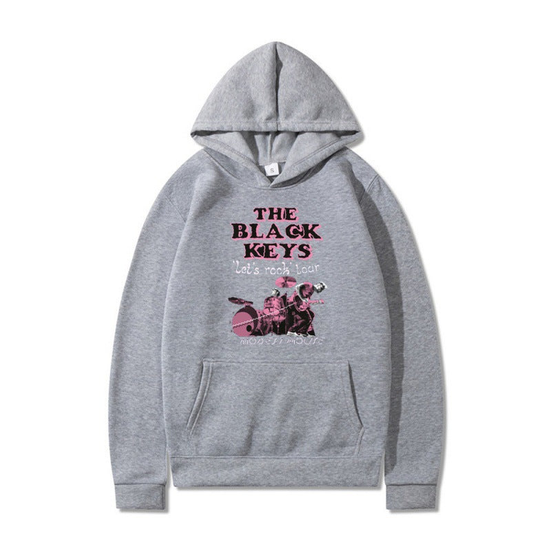 Damen Kapuzenpullover mit kreativem Rockband-Design und komfortabler Passform EB
