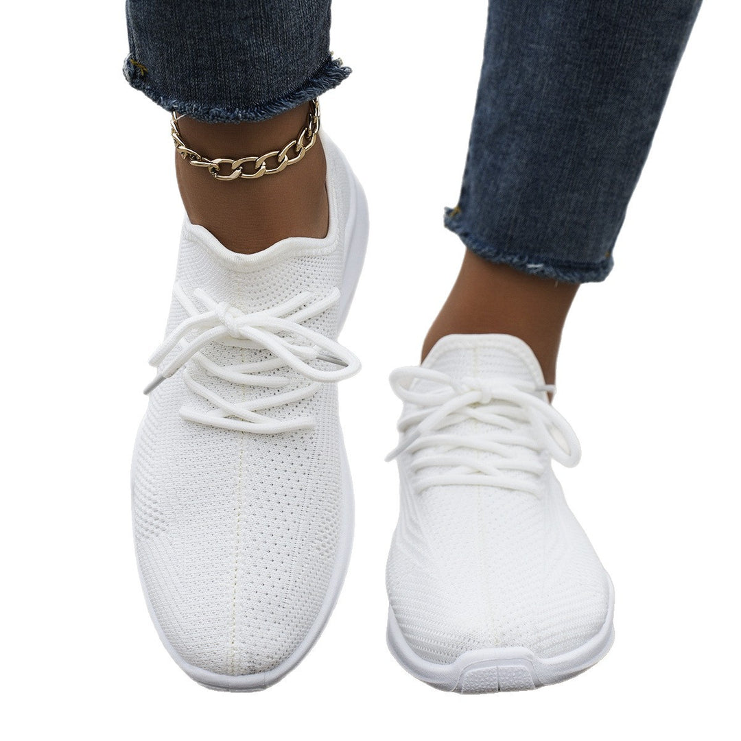 Damen Leichte Sneakers mit atmungsaktivem Obermaterial und elastischer Schnürung EB