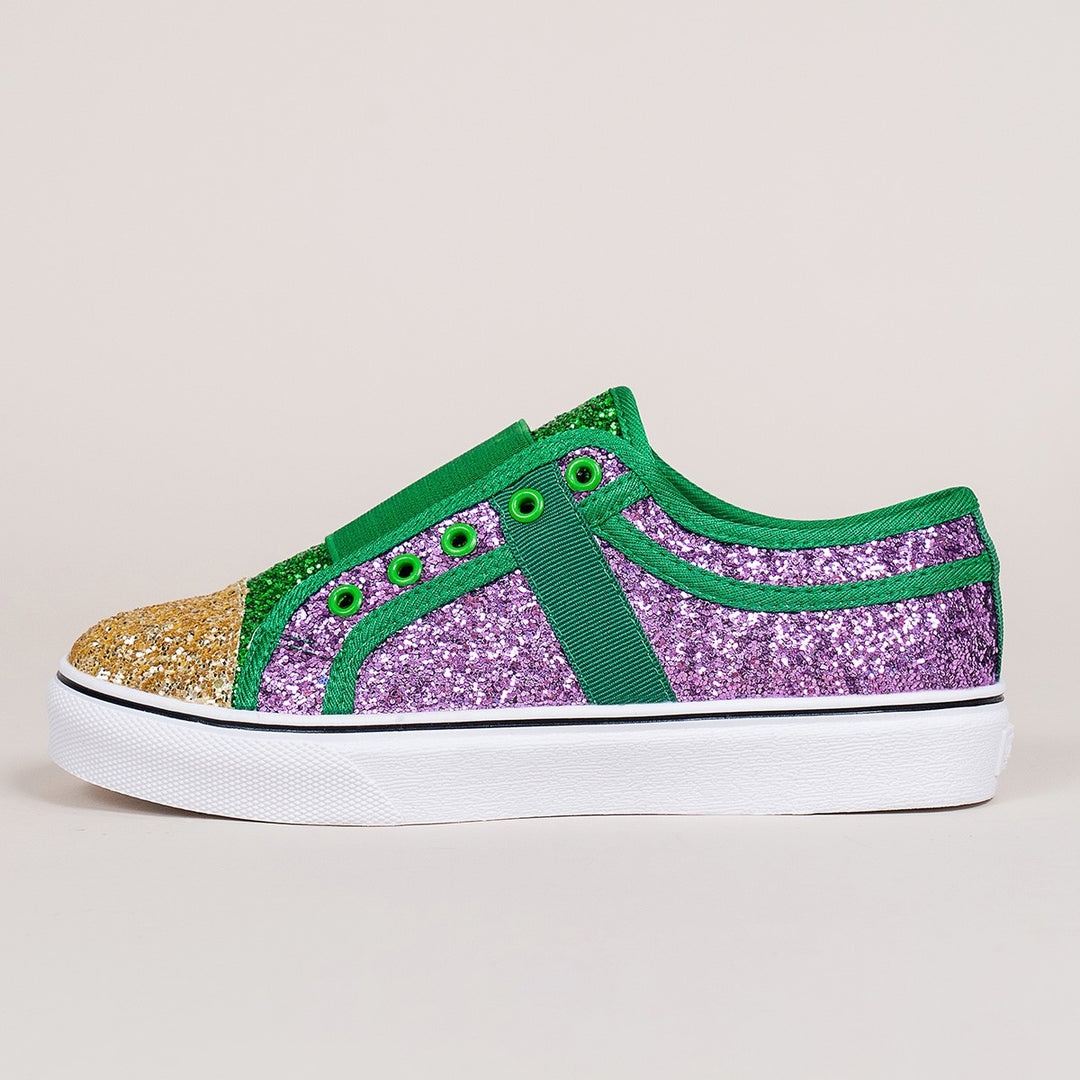 Damen Glitzernde Sneakers mit elastischem Einschlupf EB