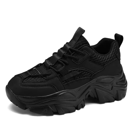 Damen Sportliche Chunky Sneaker mit atmungsaktiver Materialstruktur und rutschfester Gummisohle EB