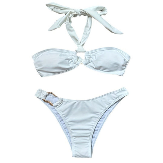 Damen Bikini Oberteil und Hochsitz-Höschen Set EB