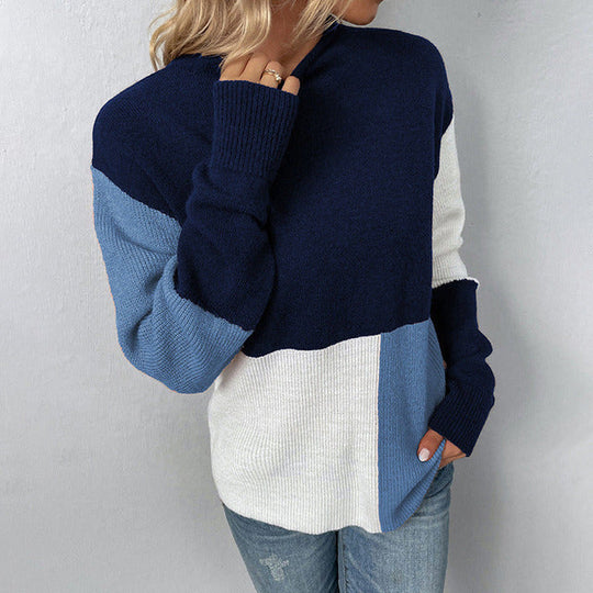 EB | Blockfarbener Pullover Acryl Stilvoll, Komfortabel