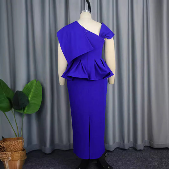 Damen Etuikleid mit ausgefallenem Volant und asymmetrischem Schulterdesign EB