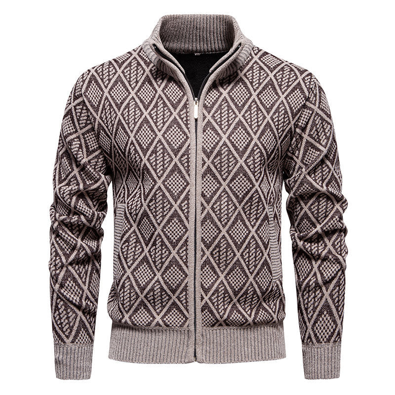 Herren modische Strickjacke mit strukturierter Oberfläche EB