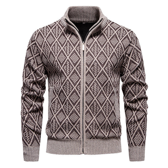 Herren modische Strickjacke mit strukturierter Oberfläche EB
