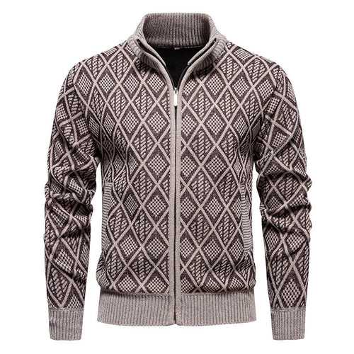Herren modische Strickjacke mit strukturierter Oberfläche EB