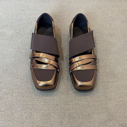 Damen bequeme Slipper mit modernem Riemendesign EB