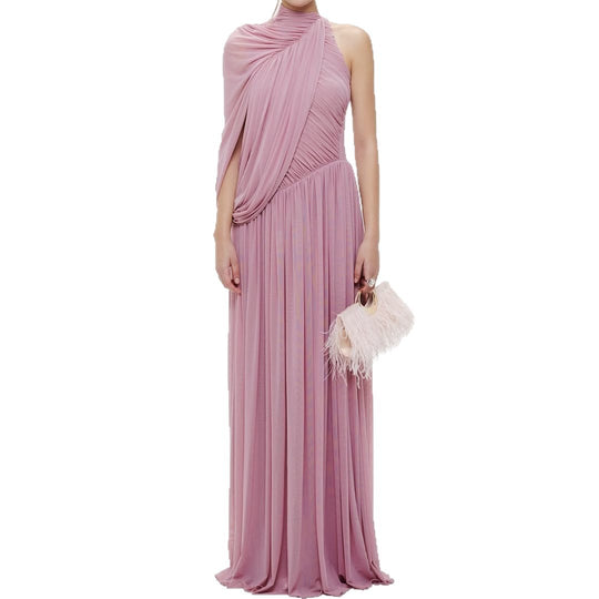Damen Elegantes Wickelkleid mit asymmetrischem Design und fließendem Drapée EB